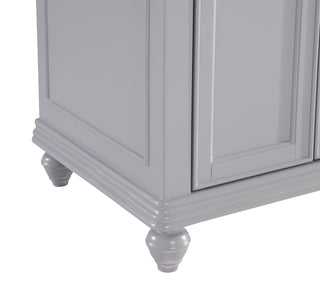 60 inch Double Bathroom vanity in Light Grey with ivory white engineered marble