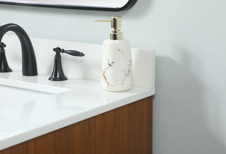 30 inch Single bathroom vanity in teak with backsplash