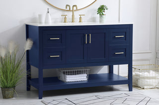 48 inch Single Bathroom Vanity in Blue