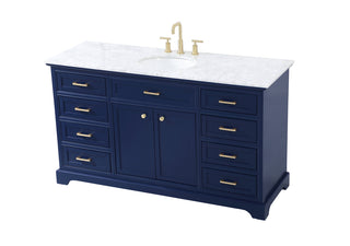 60 inch Single bathroom vanity in blue