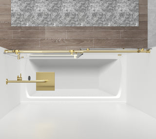 Frameless tub door 60 x 60 Brushed Gold