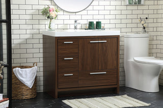 36 inch Single bathroom vanity in Walnut