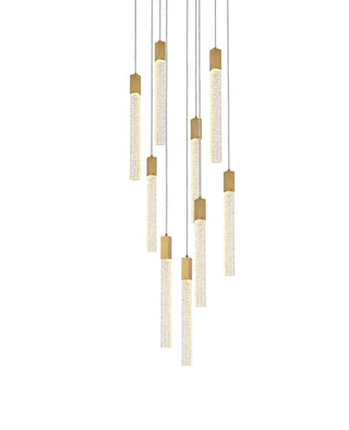 Weston 9 lights pendant in satin gold