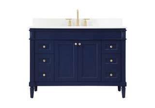 48 inch Single bathroom vanity in blue with backsplash