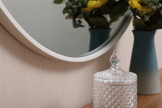 Metal frame round mirror 32 inch in White