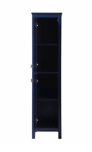 16 Inch Wide Bathroom Linen Storage Freestanding Cabinet In Blue