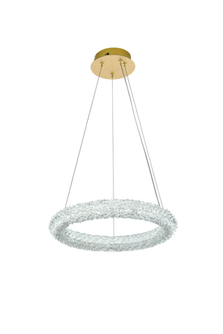 Bowen 18 inch Adjustable LED Chandelier in Satin Gold