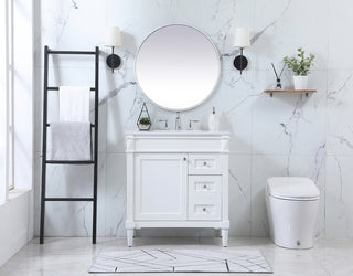 32 inch Single bathroom vanity in white