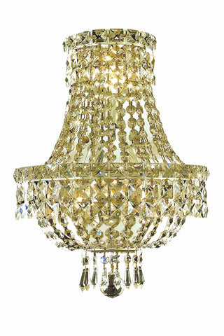 Tranquil 3 light Gold Wall Sconce Clear Royal Cut Crystal