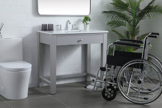 36 Inch ADA Compliant Bathroom Vanity In Grey