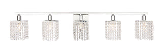 Phineas 5 light Chrome and Clear Crystals wall sconce