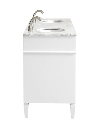 60 In. Double Bathroom Vanity Set In White