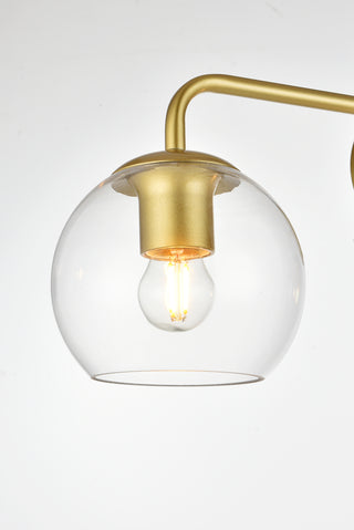 Genesis 3 light Brass and Clear Bath Sconce