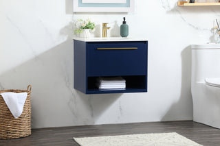 24 inch Single bathroom vanity in blue