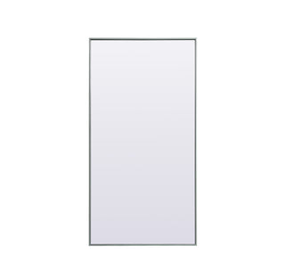 Metal Frame Rectangle Full Length Mirror 30x60 Inch in Silver