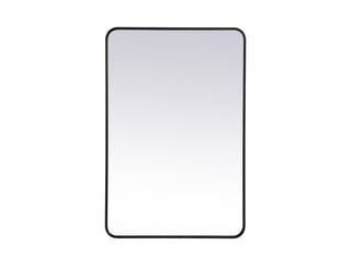 Soft corner metal rectangular mirror 28x42 inch in Black