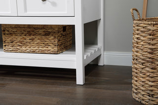 60 inch Single bathroom vanity in white