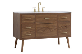 48 inch bathroom vanity in Walnut Brown