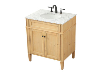 30 inch Single bathroom vanity in natural wood