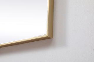 Metal Frame Square Mirror 42 inch in Brass