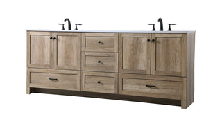 84 Inch Double Bathroom Vanity In Natural Oak