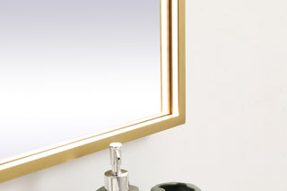 Pier 30x36 inch LED mirror with adjustable color temperature 3000K/4200K/6400K in brass