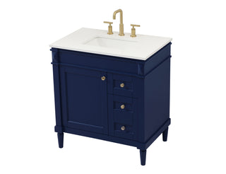 32 inch Single bathroom vanity in blue