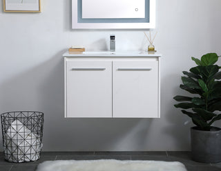 30 inch  Single Bathroom Floating Vanity in White