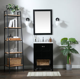 24 inch Single bathroom vanity in black