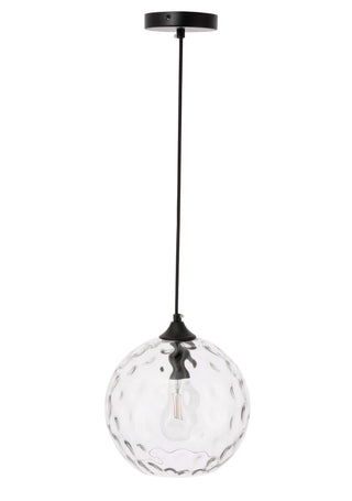 Cashel 1 light Black and Clear glass pendant