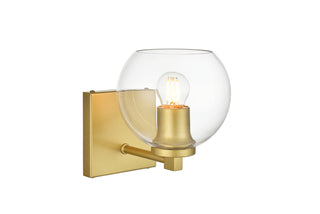 Juelz 1 light Brass and Clear Bath Sconce