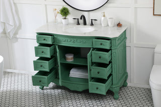 48 inch Single bathroom vanity in vintage mint