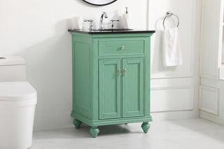 24 inch Single bathroom vanity in vintage mint