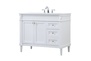 42 inch Single bathroom vanity in white