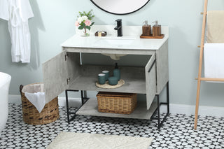 40 inch Single bathroom vanity in concrete grey with backsplash