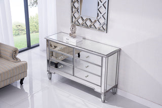6 Drawer Dresser 48 in. x 18 in. x 32 in. in silver paint