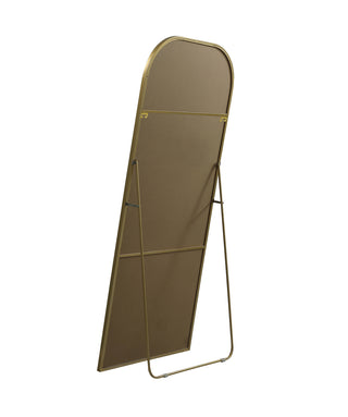 Metal Frame Arch Full Length Mirror 32x76 Inch in Brass