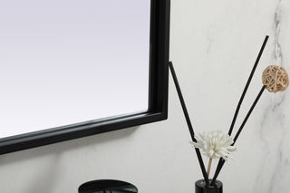 Metal Frame Arch Mirror 40x30 Inch in Black