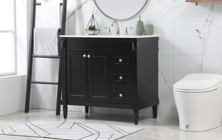 36 inch Single bathroom vanity in black