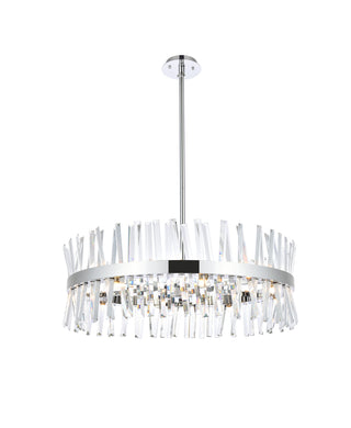 Serephina 32 inch crystal round chandelier light in chrome