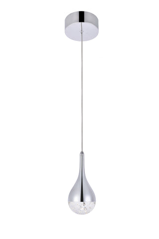 Amherst Collection LED 1-light pendant 5 in x 9in chrome finish