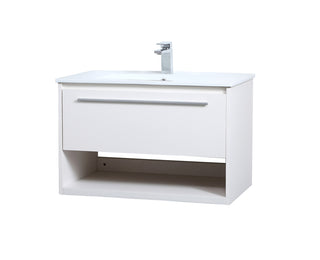 30 inch  Single Bathroom Floating Vanity in White