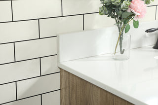 42 inch Single bathroom vanity in natural oak with backsplash