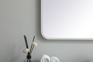 Soft corner metal rectangular mirror 36x36 inch in White