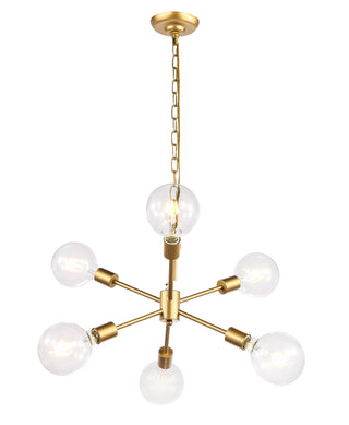 Nolan  6 light Brass pendant