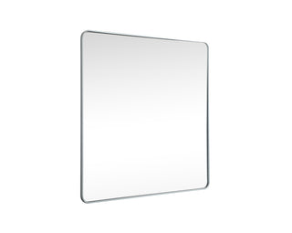 Soft corner metal square mirror 48x48 inch in Silver