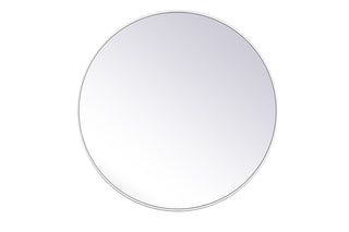 Metal frame round mirror 39 inch in White