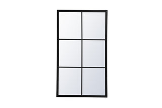 Metal windowpane mirror 28 inch x 48 inch in Black