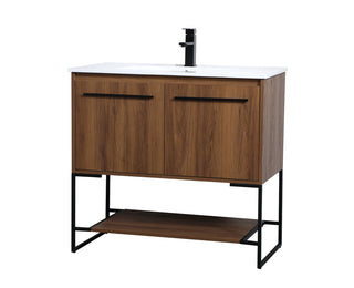 36 inch  Single Bathroom Vanity in Walnut Brown