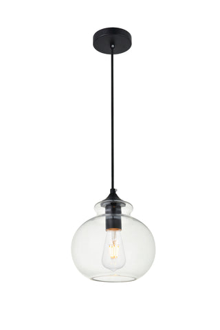 Destry 1 Light Black Pendant With Clear Glass